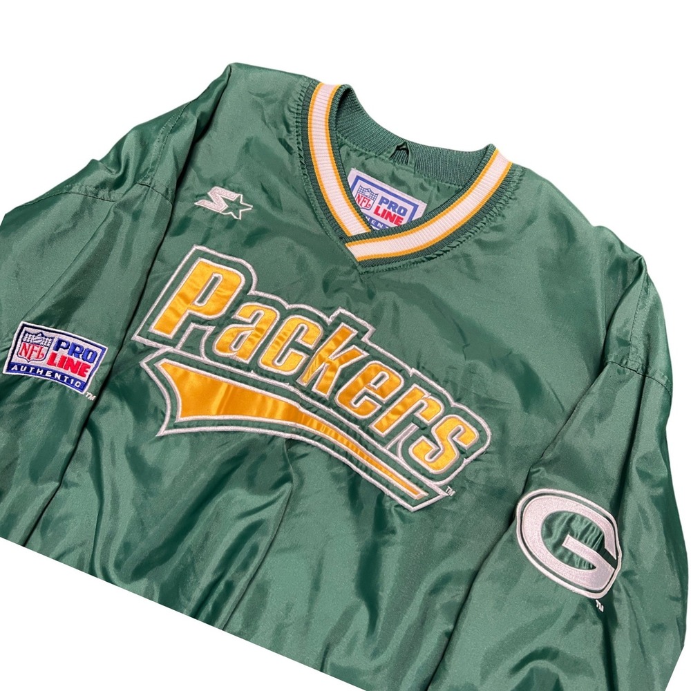 VTG Green Bay Packers NFL Pro Line Starter Windbreaker Mens L Jacket Lined 90s